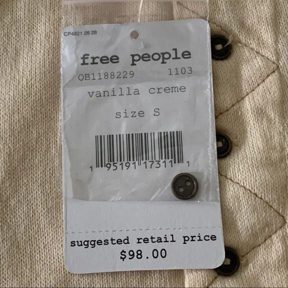 Free People Light Magic Henley Top in Vanilla Creme - Picture 6 of 7